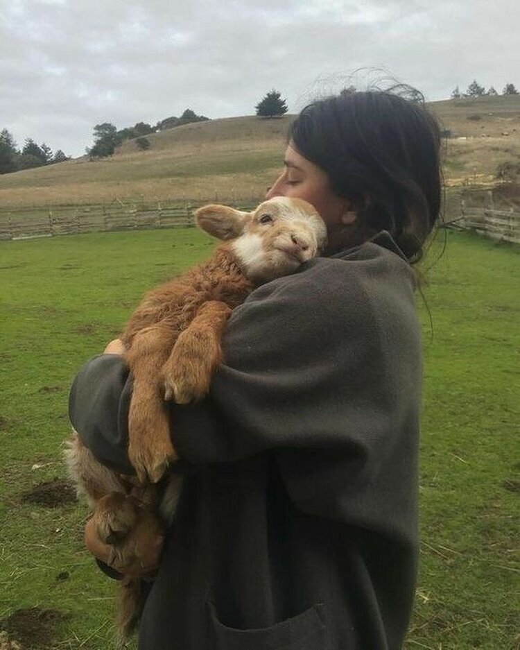 girl with goat